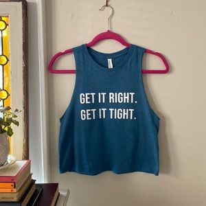 teal workout racer back tank top!
